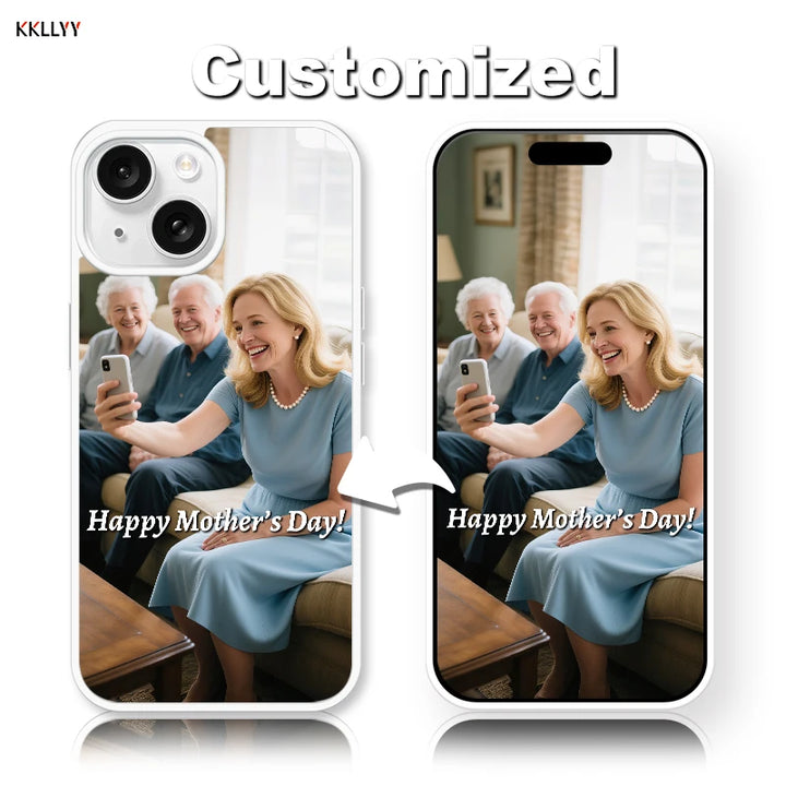 Magnetic Pattern Customized Acrylic Phone Case For iPhone16 15 14 13 12 11 Pro Max XS Shockproof birthday Mother's Day gift