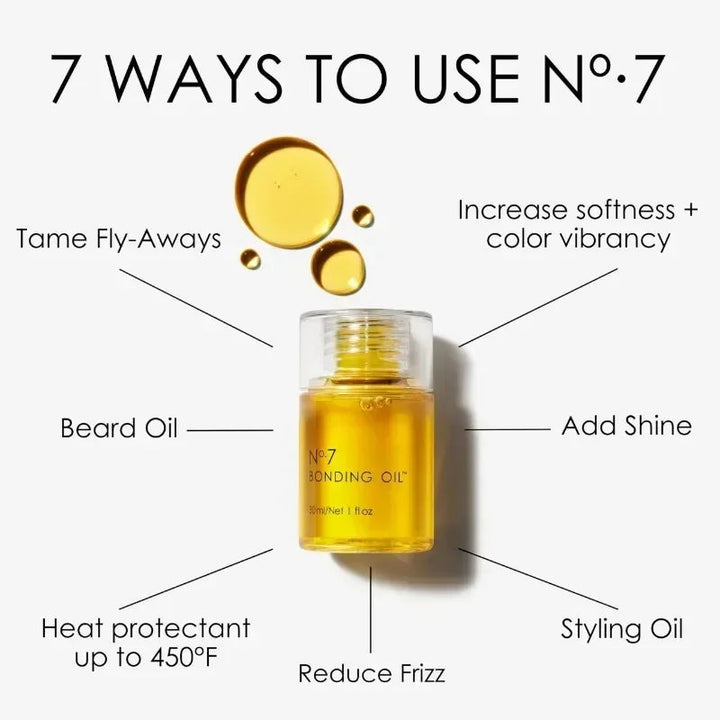30ml No. 7 Bonding Oil Original Hair Care Repair Damaged Essential Oil Conditioners Increase Shine Softness Color Vibrancy Frizz Halalzen