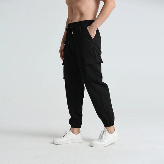 Men s Outdoor Hiking Cargo Pants Lightweight Quick Dry Breathable Trousers with Adjustable Waistband and Pockets