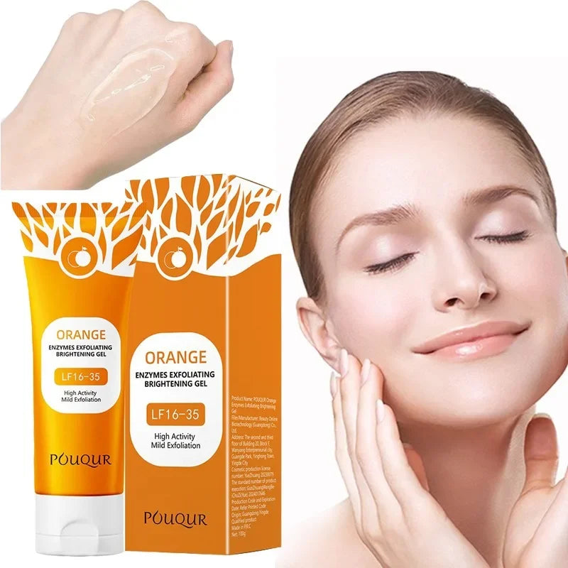 100g Orange Facial Exfoliate Gel For Deep Moisturizing Pore Cleansing Gentle Facial Scrub Body Cleansing Gel Dead Skin Remover Halalzen