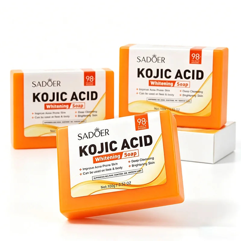 1/3pcs Handmade Kojic Acid Soap for Face Body Wash Deep Cleansing Oil Control Brighten Skin Tone Bath Soap