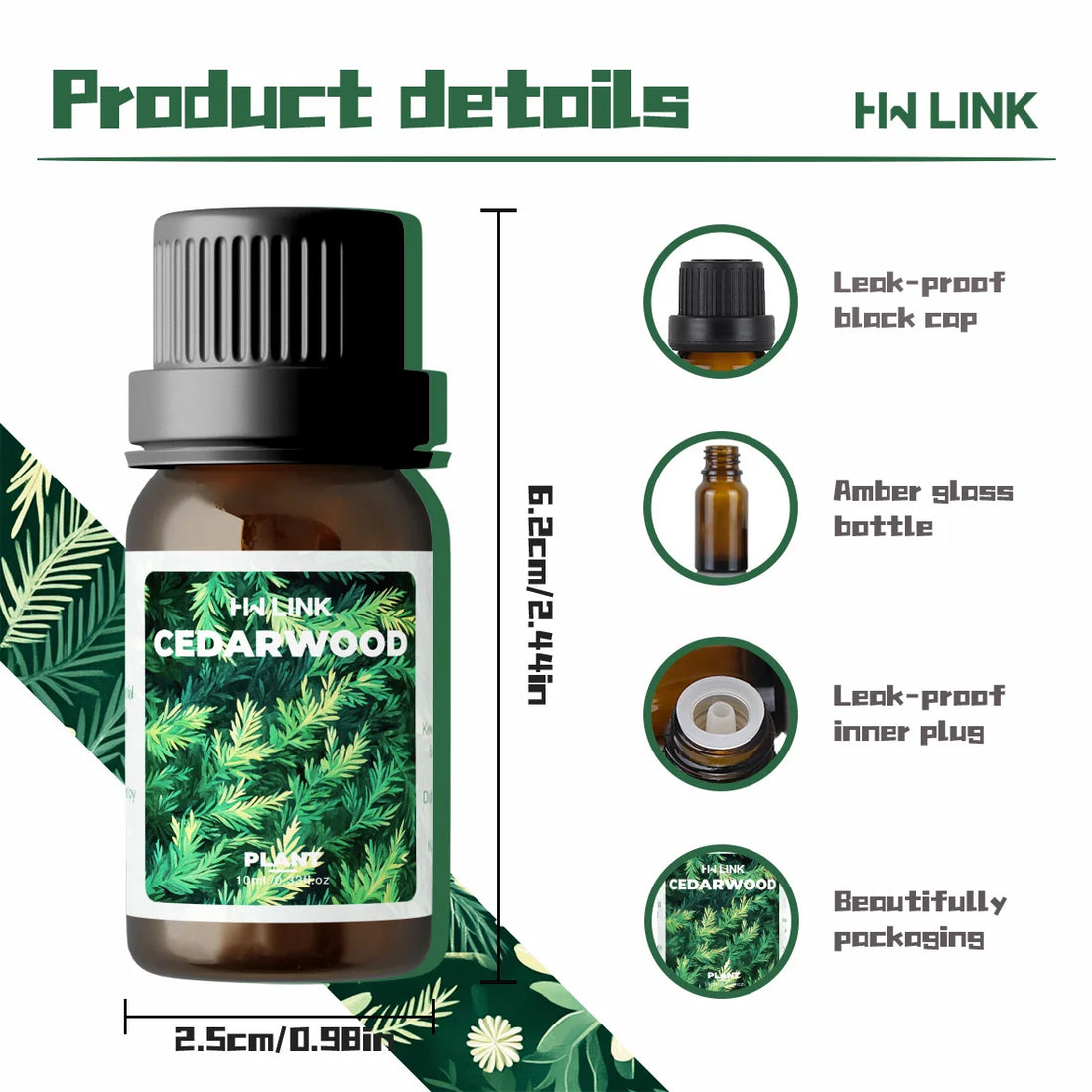 Pure Cedarwood Essential Oil 10ml Pure Natural Cedarwood Oil For Home Diffusers, Humidifier