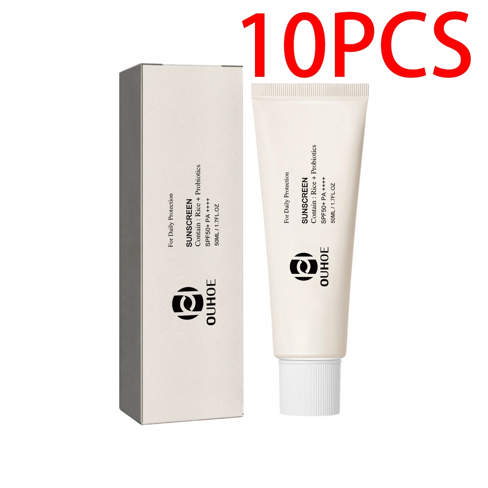 SPF 50 Face Sunscreen Non Lightweight Rice Probiotic Brightening Greasy UV Protection Moisturizing Cream for Sensitive Skin