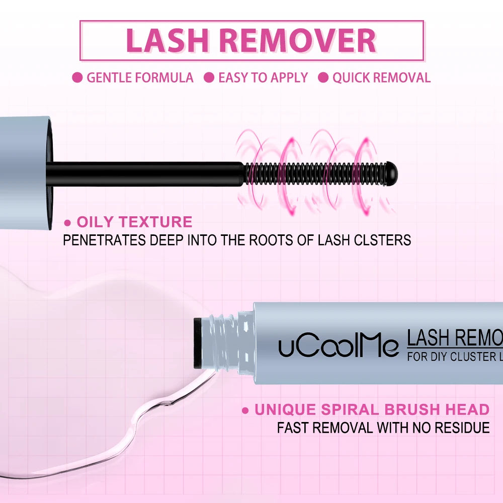 uCoolMe Lash Bond and Seal with Fast Glue Remover Strong Hold 150H Lashes Extension Waterproof and Long Lasting DIY Makeup Tool