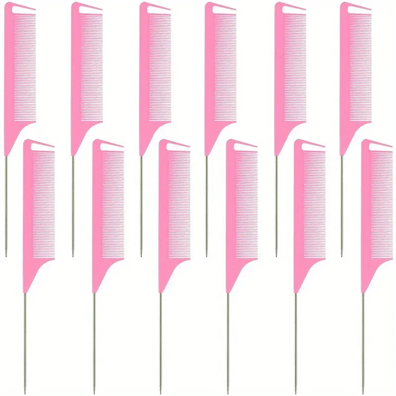 6/12/24Pcs Professional Hair Comb Heat Resistant Medium Cutting Carbon Comb Salon Antistatic Barber Styling Brush Tools Halalzen