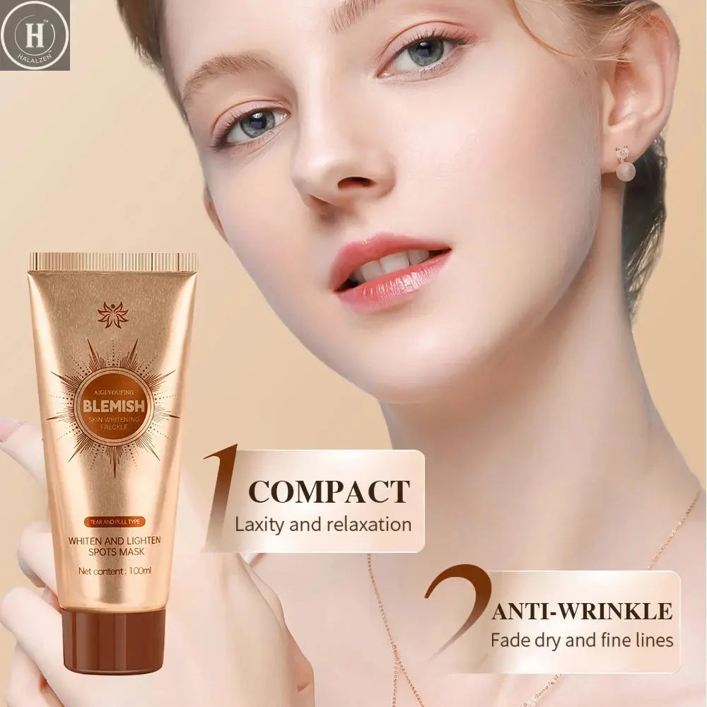 Whiten and Lighten Spots Mask Spots Peel-Off Facial Mask Anti-Blemish Freckle Brightening Mask Deeply Clean Pore Tightening Mois HALALZEN