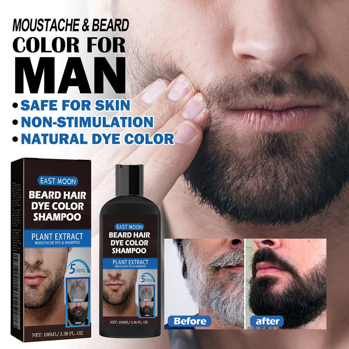 100ml Herbal Extract Fast Permanent Black Dye Grey Hair Shampoo Natural Black Beard Dye Shampoo For Men Hair Color Dye Cream HALALZEN