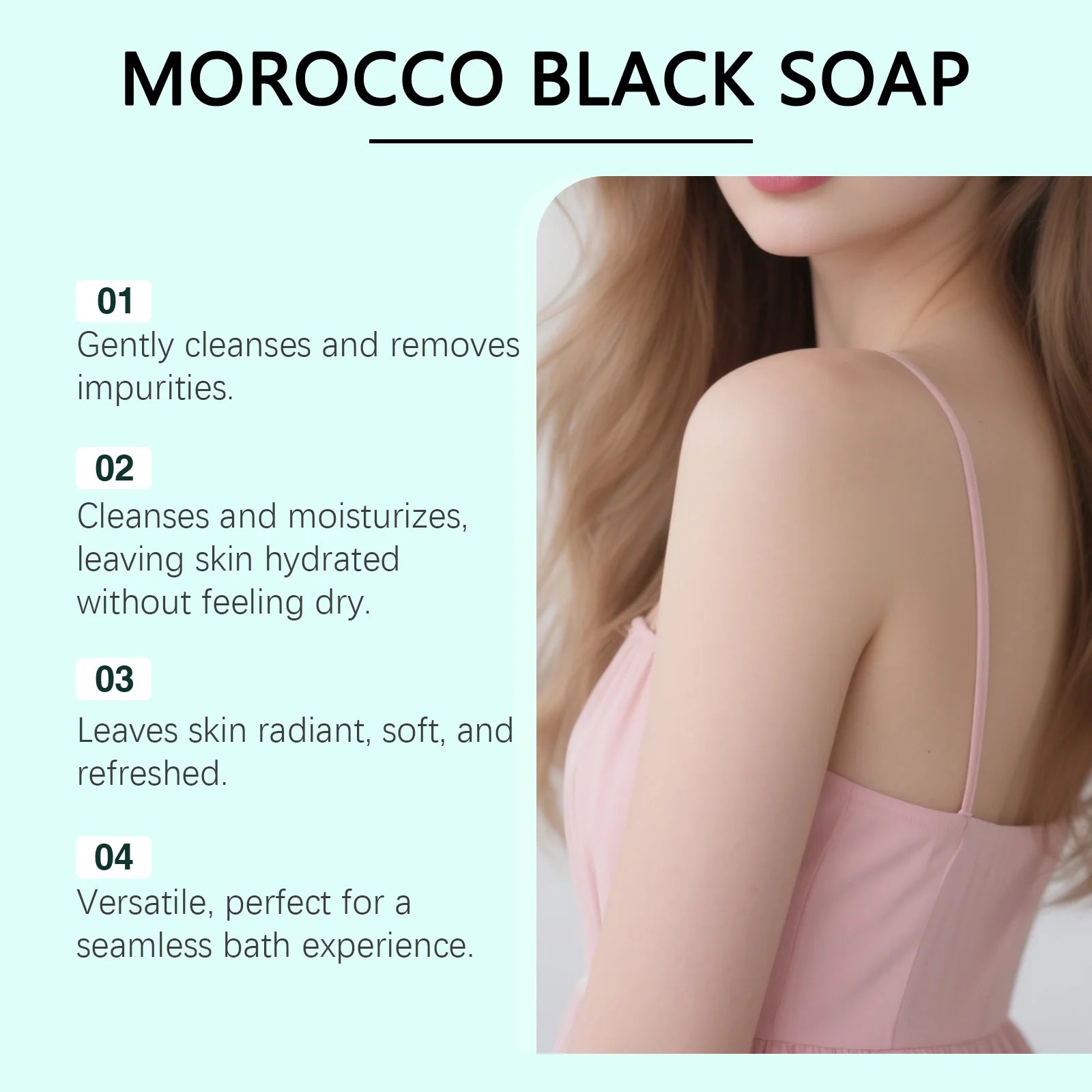 100g Natural Morocco Black Soap Dead Skin Remover Body Scrub Deep Cleaning Remove Dead Skin Cells Gentle Care Body Moisturizing Daily Body Care Bath Soap