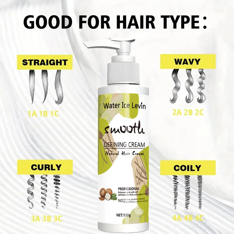 Love Your Curly Hair - All in One Curly Cream Styling, Anti-Curly Curly Cream Curly Hair, Repair, Definition, Hydrating Japanese Style and Shea Butter, 150g Halalzen