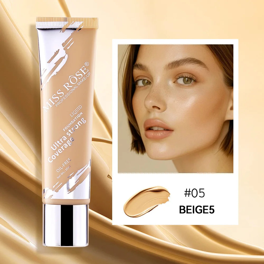 Oil‑control LongLasting Foundation Cream Natural Buildable Coverage Concealer Makeup Base Sweat Proof Non‑fading Facial Cosmetic