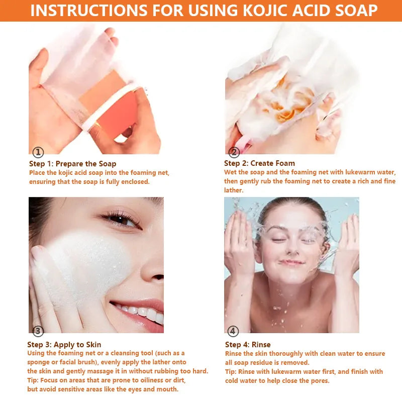 Kojic Acid Soap For Face And Body Bath More Radiant Gentle Cleansing Soap For Women Create a more even-looking Light Beige Halalzen