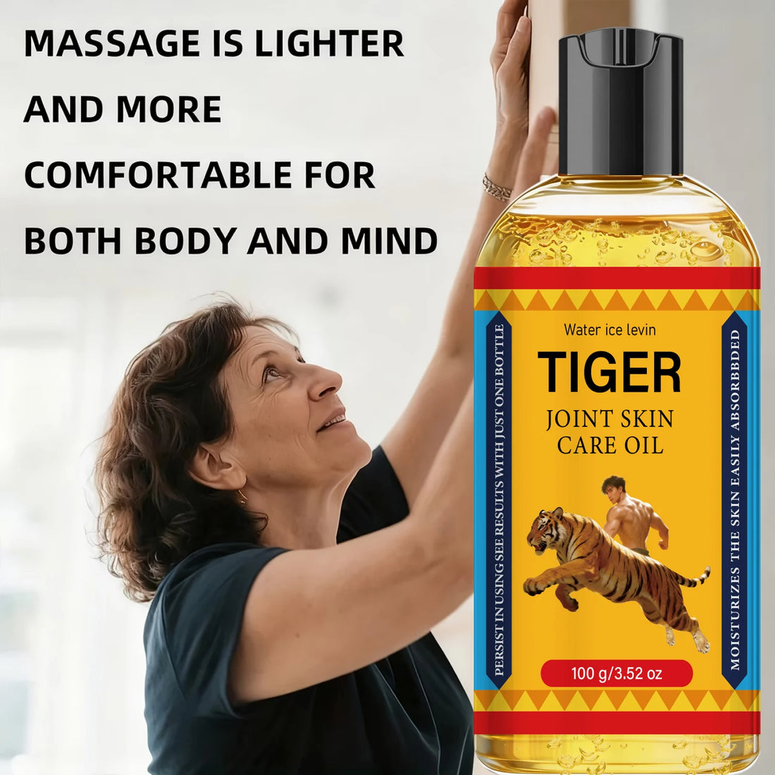Tiger Joint Care Body Oil with Collagen, Easily Absorbed Moisturizing Firming Skin Oil