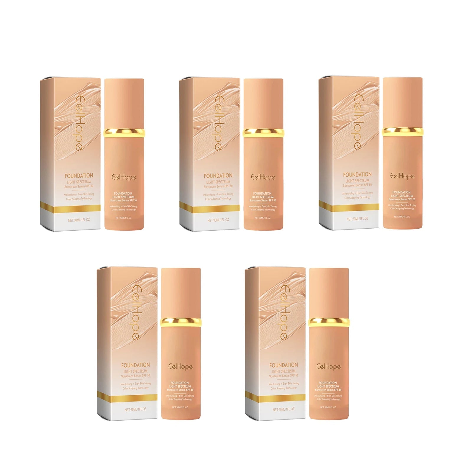 4-in-1 Foundation Liquid Makeup Hydrate Full Coverage Concealer Spf 50 Light Spectrum Sunscreen Serum Repair Moisturizing Primer Halalzen