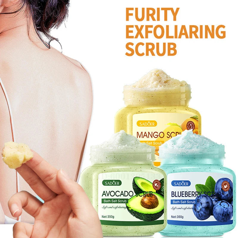 Body Scrub Face Collagen Body Wash SADOER Exfoliating Fruit Bath Salt Scrub Moisturizing Gentle Smooth Skin Refresh Cleaning Hot Halalzen