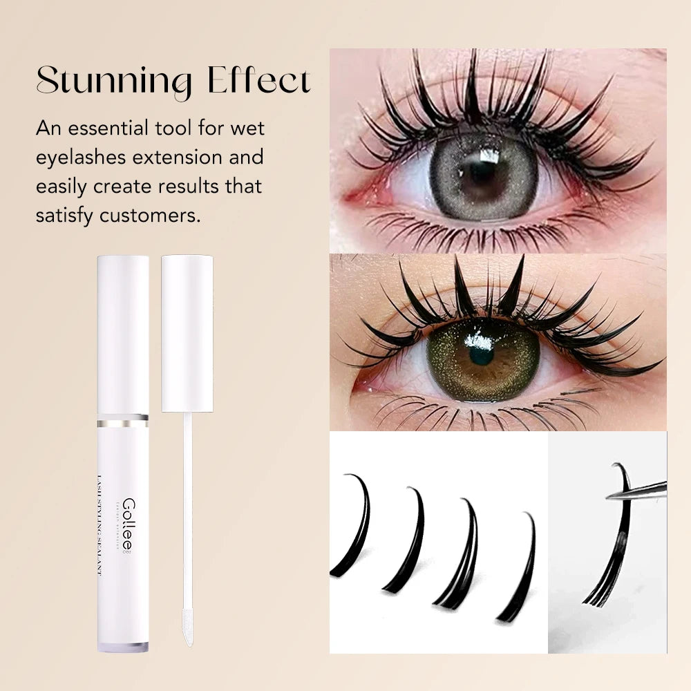 Gollee Comic Lash Styling Sealant 10ml Soft Brush Spike Eyelashes Styling Gel Non-White Residue for Salon Household Makeup Tools