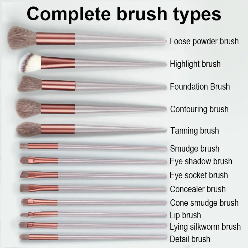 13Pcs Makeup Brushes Set Soft Fluffy Eye Shadow Highlighter Concealers Brush Blush Loose Powder Brush Blending Women Beauty Tool
