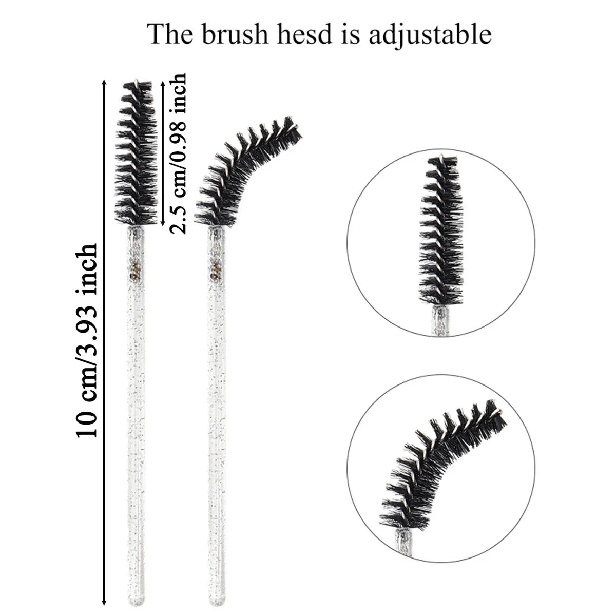 100 Pcs Crystal Eyelash Brush Disposable Mascara Wands Eyelash Extension Microbrush Eyebrow Applicator Makeup Brush Halalzen