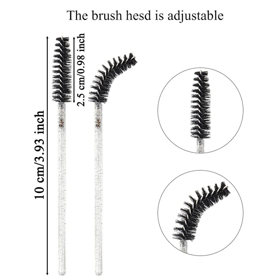 100 Pcs Crystal Eyelash Brush Disposable Mascara Wands Eyelash Extension Microbrush Eyebrow Applicator Makeup Brush Halalzen