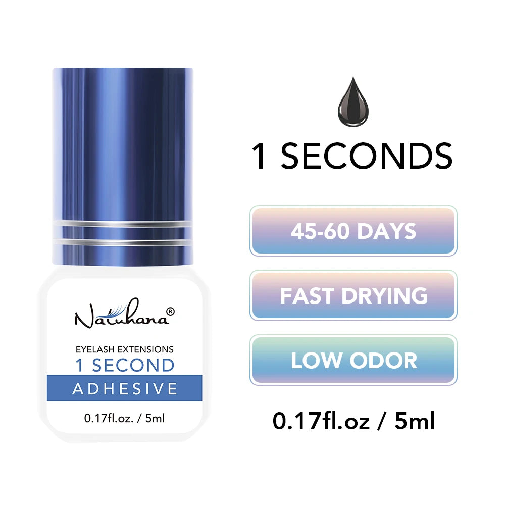 Professional 5ml 0.3S 0.5S 1S 2S 3S Eyelash Glue Fast Drying Strong False Eye Lash Extension Glue Adhesive Halalzen