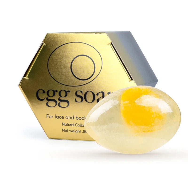 80g Collagen Egg Soap For Deep Cleansing Moisturizing Oil Contro Cleansing Bathing Essential Oil Soap Halalzen
