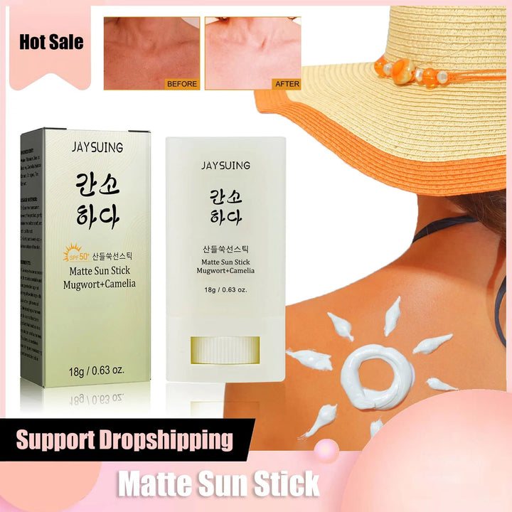 Face Body Sunscreen Matte Sun Stick Spf 50+ Uv Protective Refreshing Hydrating Waterproof Solar Blocker Isolation Sunblock Cream Halalzen