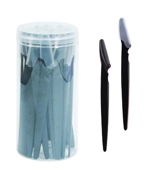 30Pcs/Bottle Eyebrow Razors With Container Facial Eye Brow Trimmer In Case Hair Removal Shaver Safe Blades Trimming Tools Halalzen