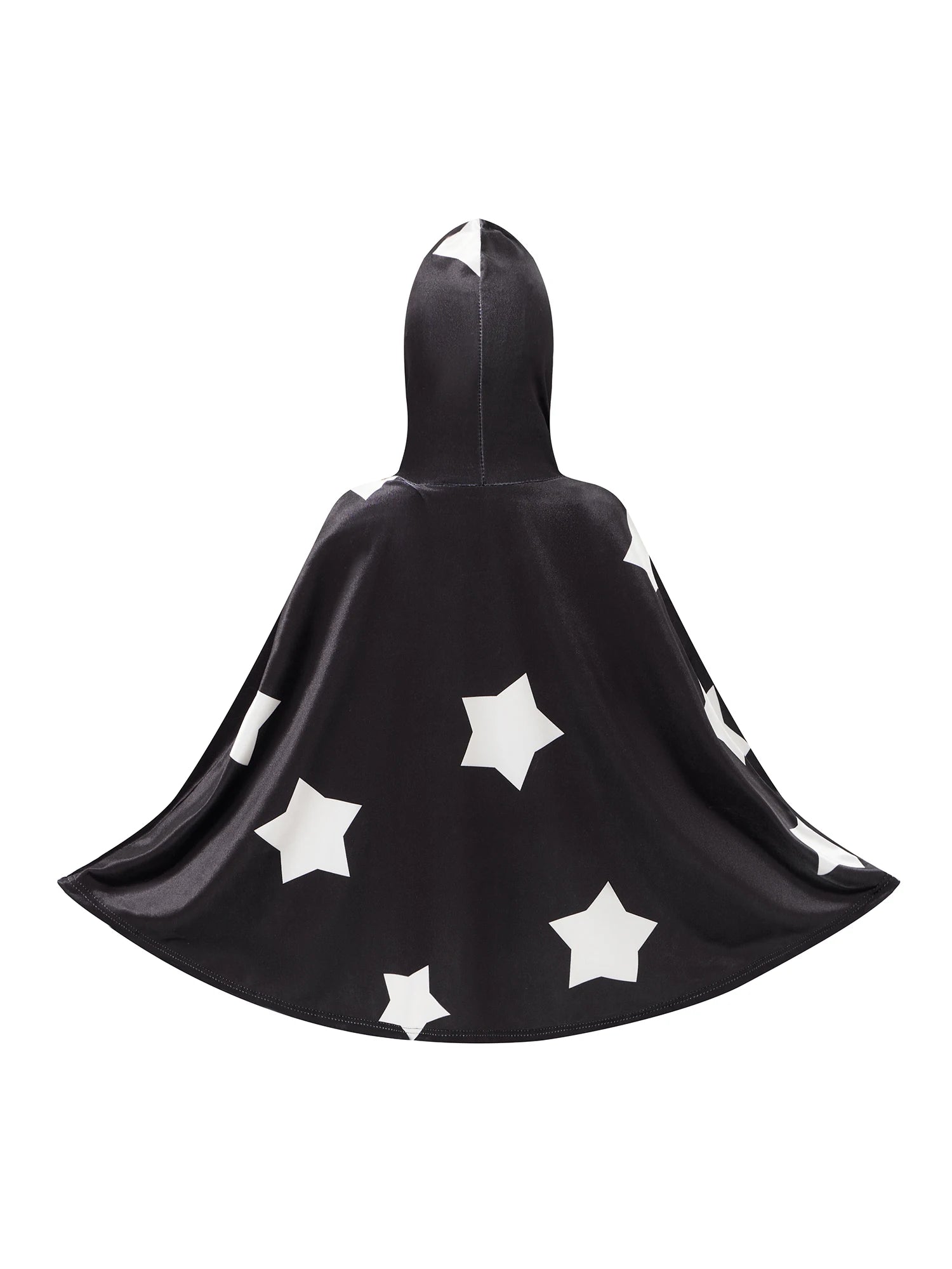Kids Halloween Witch Cape Costume with Classic Star Pattern and Hooded Wizard Cape for Cosplay Outfit Fun and Magic Theme