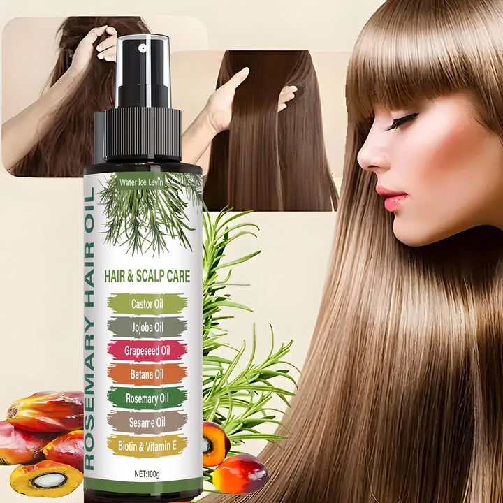 Rosemary Hairspray Uses Rosemary Oil, Mint Oil and Horsetail Grass Leaf Extracts to Moisturize Hair Roots Brings the Fragrance of the Hair, Make Your Hair Looks Shiny and Beautiful Halalzen