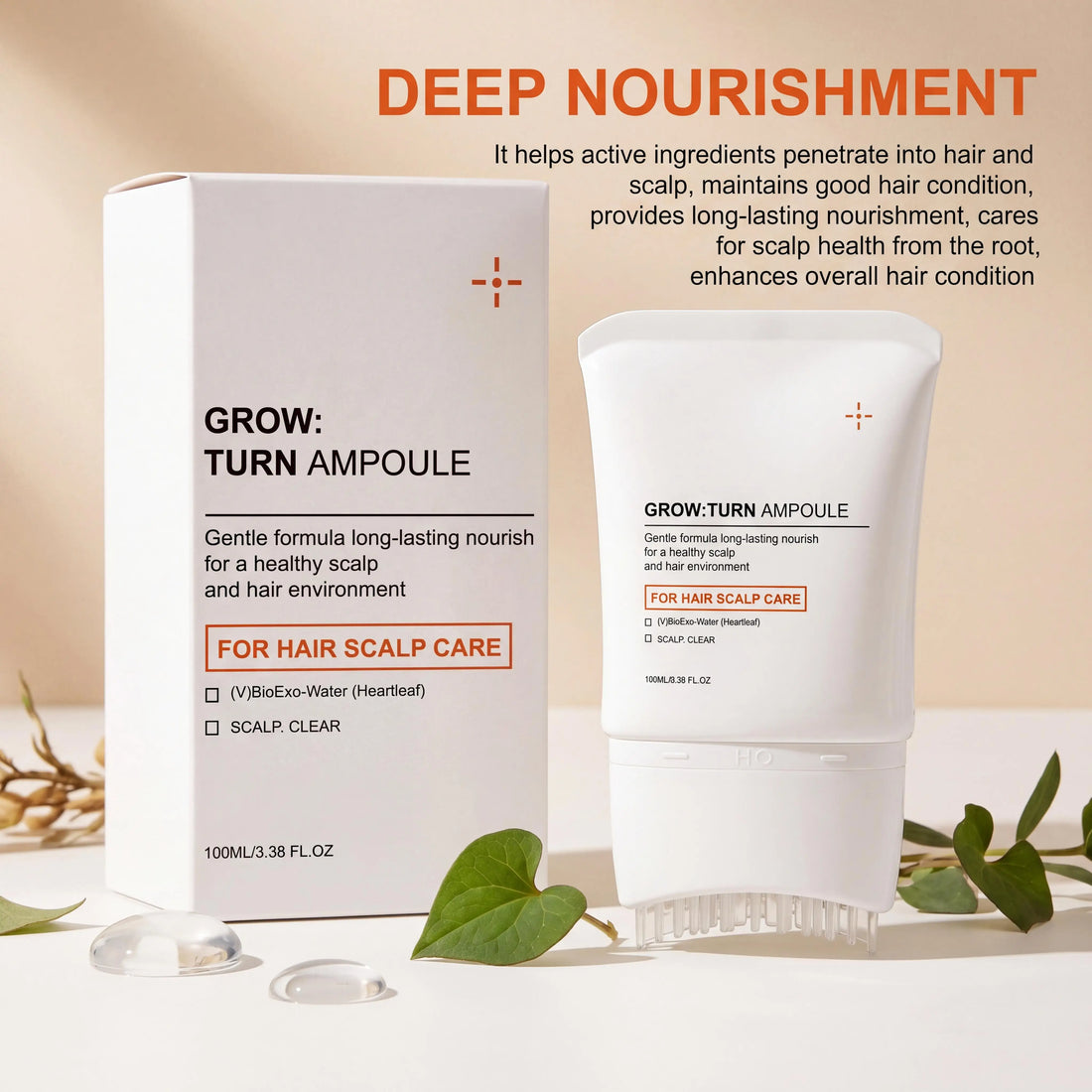 Fluffy Hair Serum With Built-In Brush Nourishing Scalp Hydrate Strengthening Volumizing Essence Korean Hair Care Scalp Massager