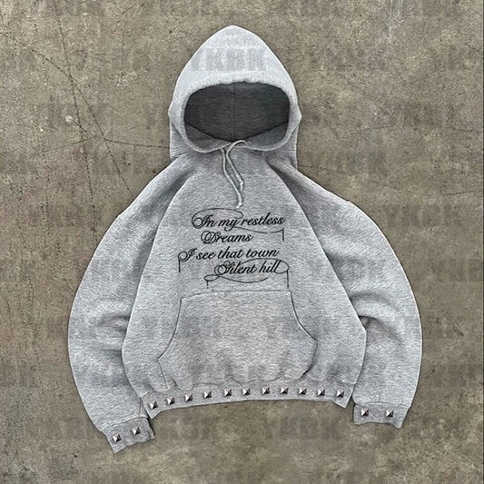 Autumn Winter New Minimalist Design Men Women Hooded Sweatshirt Y2k Loose Fashion Print Letter Harajuku Casual Goth Sweatshirt