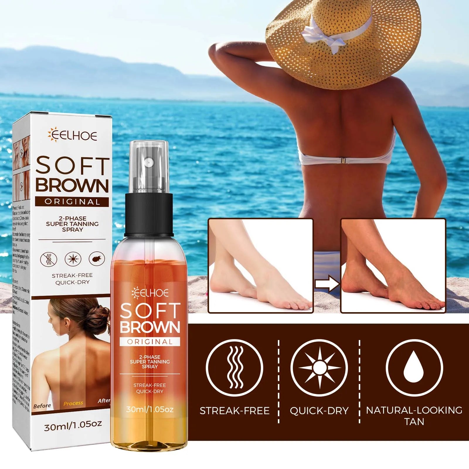 Intensive Tanning Accelerator Spray Self Tanning Spray Self Tanner Summer Beach Long Lasting Bronzing Sunless Fake Tan Products