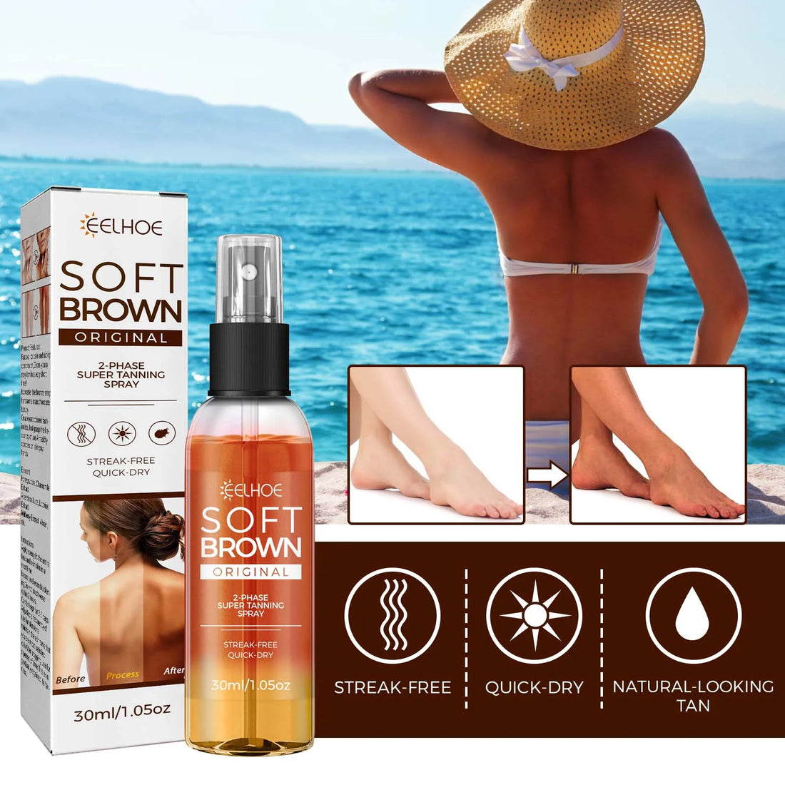 Intensive Tanning Accelerator Spray Self Tanning Spray Self Tanner Summer Beach Long Lasting Bronzing Sunless Fake Tan Products