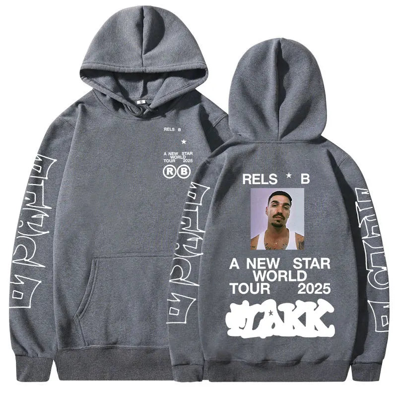 Rapper  Rels B A New Star World Tour 2025 Hoodies Men Women Clothing Fashion Hip Hop Sweatshirts Oversized Long Sleeve Pullovers