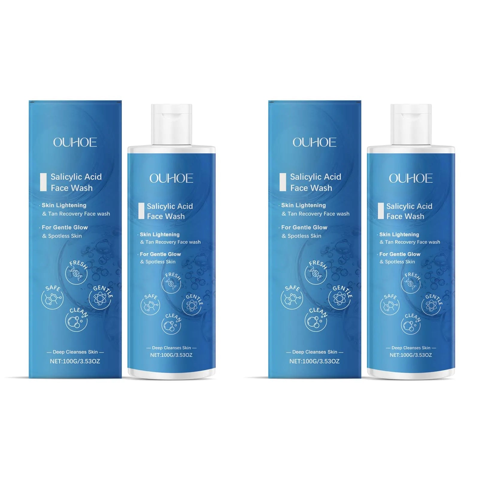 Salicylic Acid Facial Cleanser Acne Treatment Moisturizing Oil Control Skincare Face Wash Cleansing Pore Hydrating Skin Care Halalzen