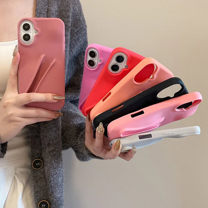 Étui de téléphone en silicone INS Lipstick pour iPhone 11, 13, 16, 15, 14, 13, 12 Pro Max et 16 Plus - Porte-brillant à lèvres portable - Coque souple en silicone