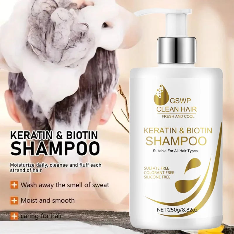 GSWP Keratin Biotin Shampoo & Conditioner,Gentle cleansing, suitable for all hair types, ideal as a gift. 500g Halalzen