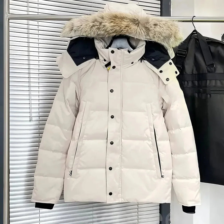 Mens Jacket Designer Puffer Jacket Women Wyndham Wolf Skin Collar Parka Winter Fashion Outdoor Warm Windproof Coat XS-2XL