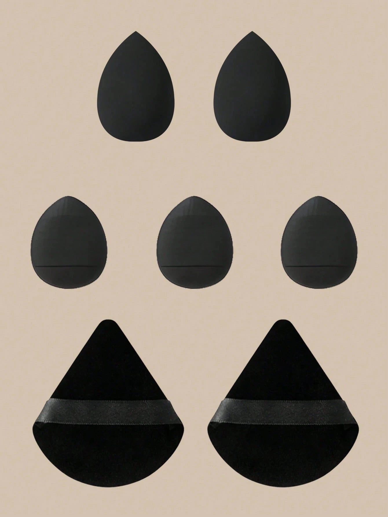 Makeup Brush Set with Sponges and Puffs, 5/7/12/15-Piece Travel Beauty Tools for Foundation, Powder, Blush and Eyeshadow