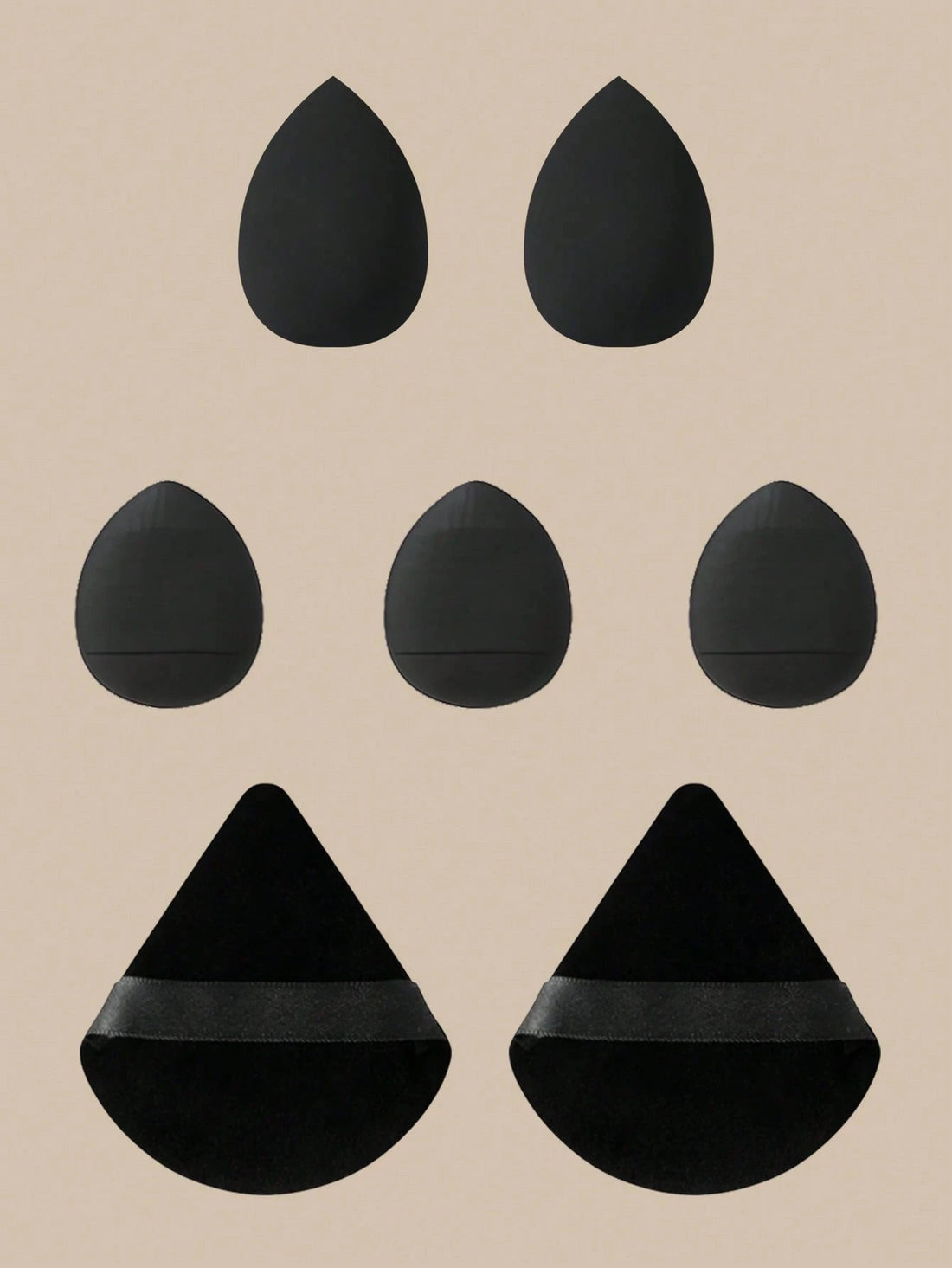 Makeup Brush Set with Sponges and Puffs, 5/7/12/15-Piece Travel Beauty Tools for Foundation, Powder, Blush and Eyeshadow