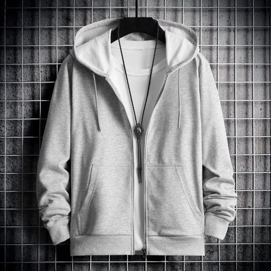 2025 Plush Lined Hoodie Men - Winter Thickened Zip Up Sweatshirt Youth Drop Shoulder Outerwear S-5XL College Style