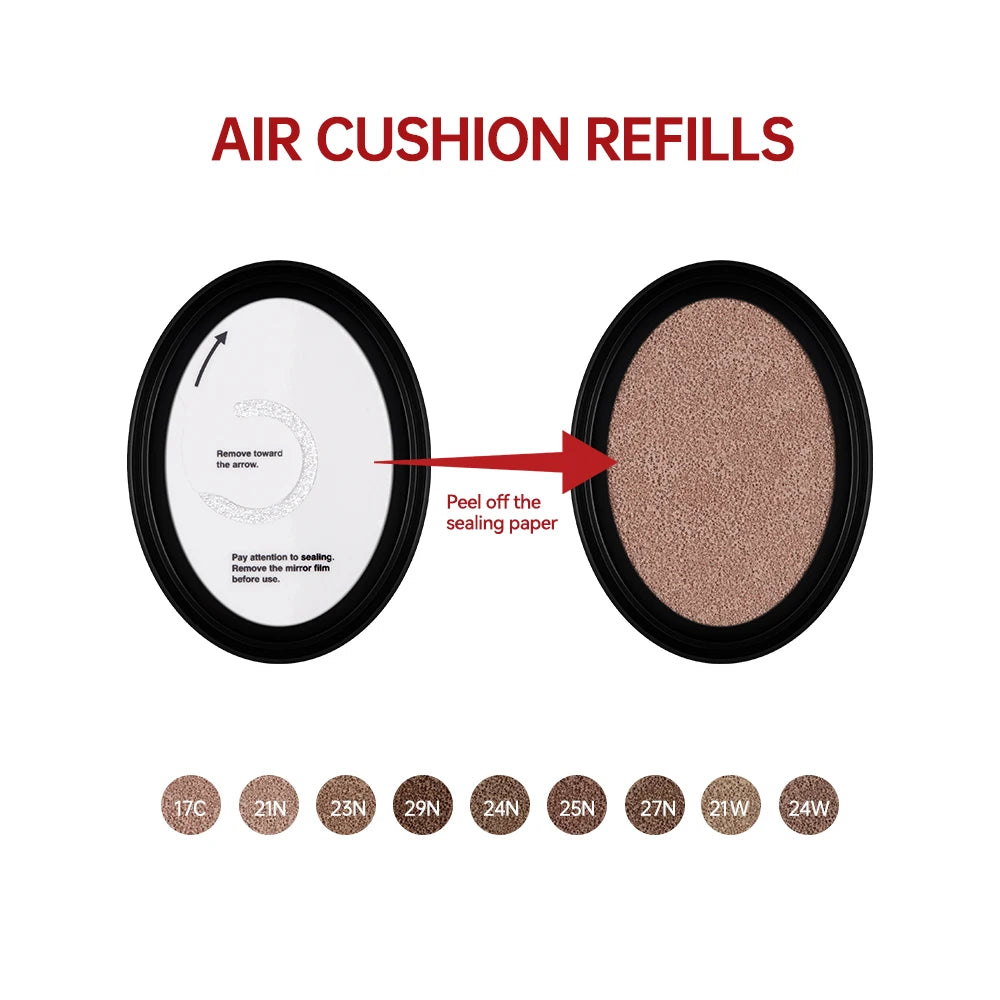 Sunscreen Cushion Refills Foundation Waterproof Long-lasting Brighten Foundation Cream Women Base Makeup Face Korea Cosmetics