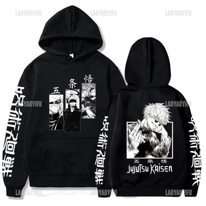 Japan Anime Jujutsu Kaisen Men Women Hoodies Satoru Gojo Loose Sweatshirt Unisex Autumn Warm Casual Streetwear
