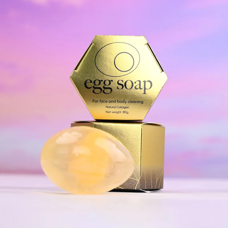 80g Collagen Egg Soap For Deep Cleansing Moisturizing Oil Contro Cleansing Bathing Essential Oil Soap Halalzen