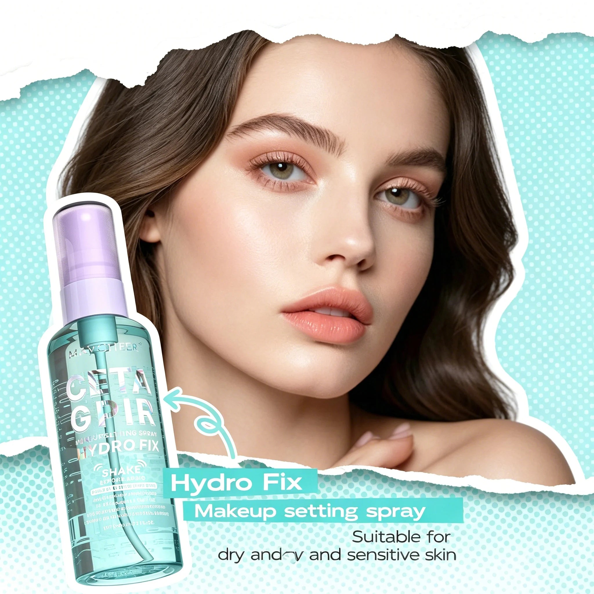 MAYCHEER Setting Spray Soft-focus Mist Matte Waterlight Oil Control Non-Smudging Non-Tight Waterproof 24H Long-lasting Cosmetics
