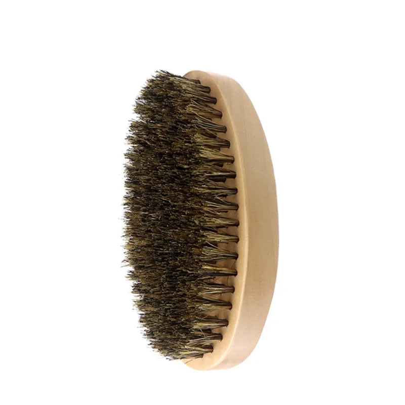 Professional Soft Boar Bristle Beard Brush Oval Handheld Shaving Brush For Men Oil Head Hair Styling Neck Duster Cleaning Tool Halalzen