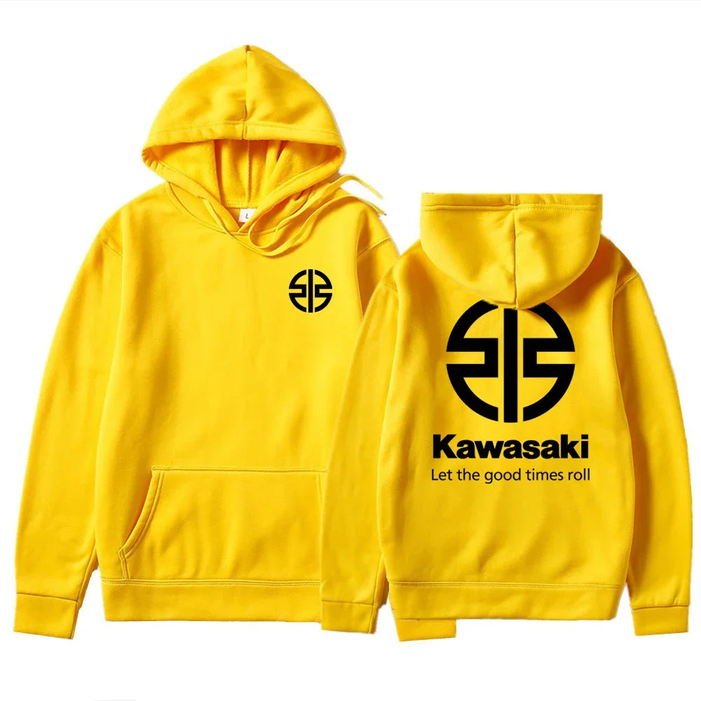 Spring and Autumn Men's New Kawasaki River Mark Logo Hoodie Women's Casual Sports Hoodie Couple Street Fashion Top