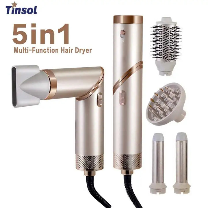 5 in 1 Multi-Function Hair Dryer Curling Iron Portable Foldable Hair Dryer Negative Ion Hair Care Curling Iron Styling Set