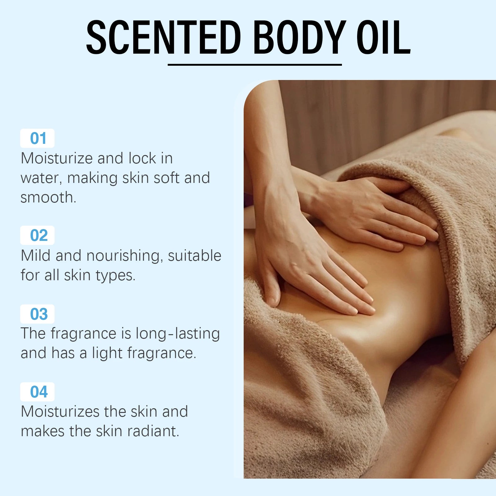 Vanilla Body Massage Oil Improve Moisturizing Relieve Stress Strengthen Nourishing Muscle Relaxing Body SPA Plant Essential Oils