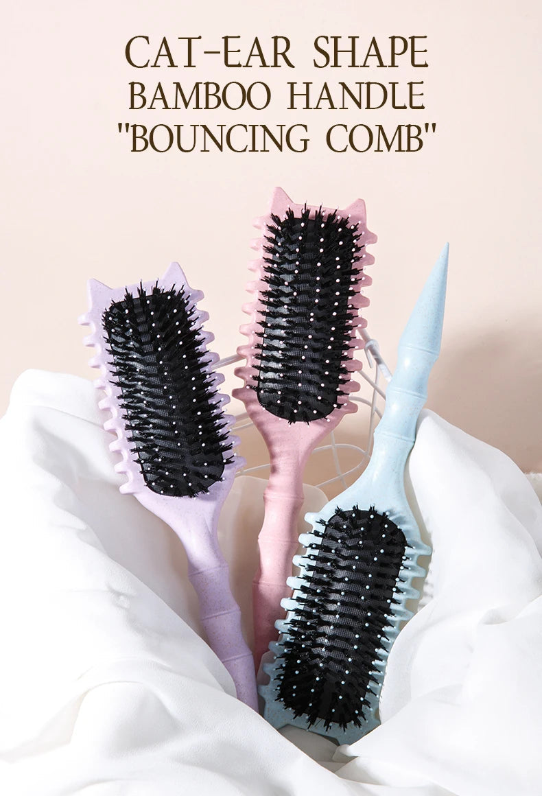 WANMEI Salon Styling Curly Hair Styling Brush Curl Hair Brush for Combing and Shaping  Curls Reduce Pulling Tools Halalzen