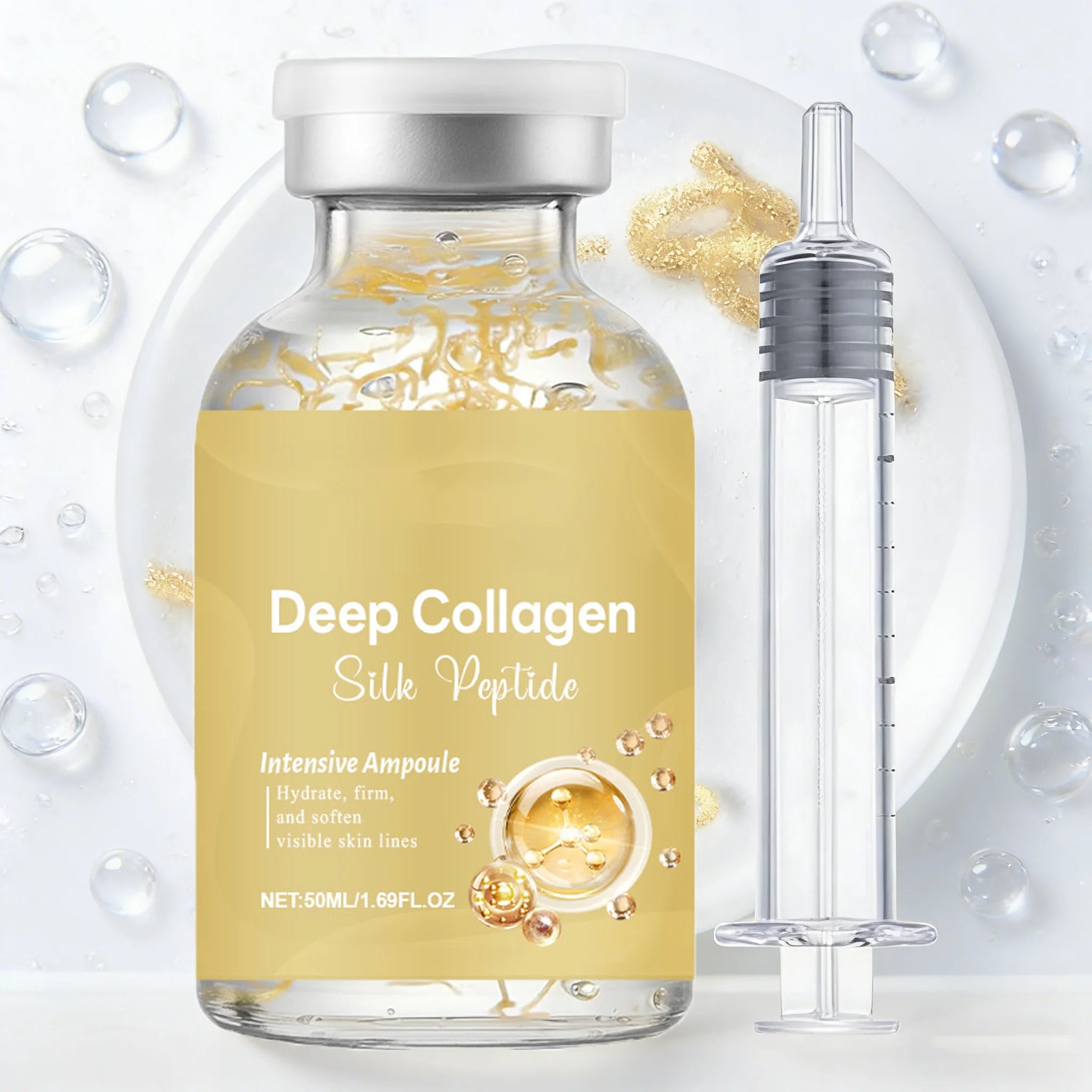 Silk Peptide Ampoule | Anti-Aging Serum with Collagen & 30 Peptide Complex for Intensive Lifting, Skin Tightening & Firming Halalzen